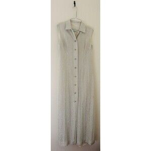 Vintage 60s Berkshire By B-Tween Tinsel Metallic Sleeveless Maxi Dress